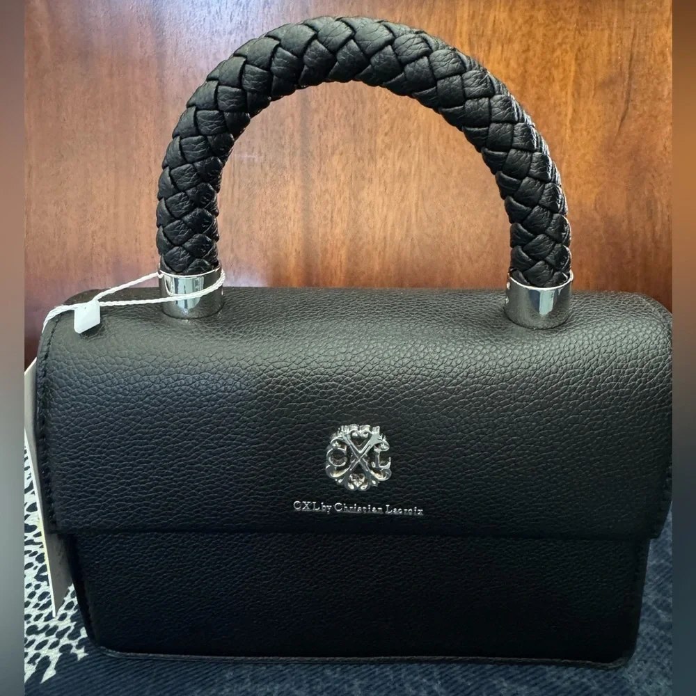 CXL by Christian Lacroix Jardin Braided Handle Crossbody Bag Black NWT